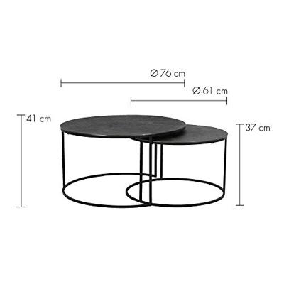 Light & Living Salontafel 'Rengo' Set van 2 stuks, kleur Zwart Nikkel