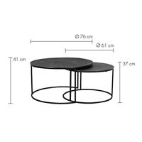 Light & Living Salontafel 'Rengo' Set van 2 stuks, kleur Zwart Nikkel - thumbnail