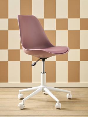 Kinderbureaustoel met wieltjes rozen