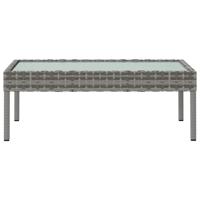 8-delige Loungeset met kussens poly rattan grijs - thumbnail