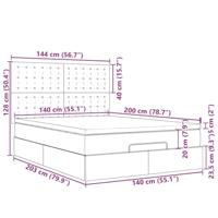 Ottoman bed met matrassen 140x200cm fluweel roze - thumbnail