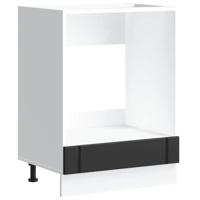 Ovenkast Lucca bewerkt hout zwart - thumbnail