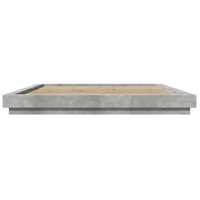 Bedframe bewerkt hout betongrijs 200x200 cm