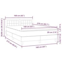 Boxspring met matras fluweel roze 160x210 cm - thumbnail
