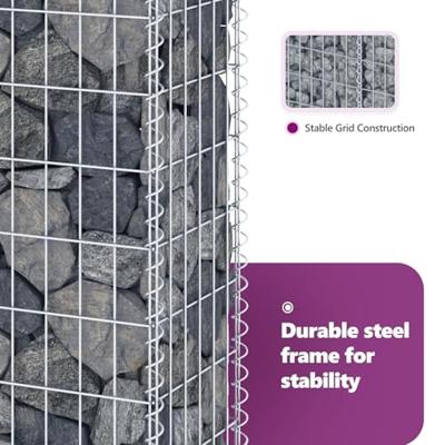 VidaXL Schanskorfmuur met deksels 200x20x85 cm gegalvaniseerd staal