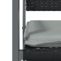 Tuinstoelen 4 st met kussens 54x62,5x89 cm poly rattan zwart - thumbnail
