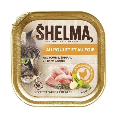 SHELMA Chicken and liver pate - nat kattenvoer - 100g