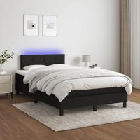 Boxspring met matras en LED stof zwart 120x190 cm - thumbnail