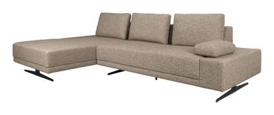 Dutchbone Loungebank 'Shelly' Gemêleerd, Links, kleur Cinnamon