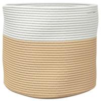 VidaXL Opbergmand ø 40x35 cm katoen beige en wit - thumbnail