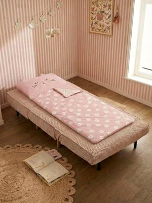 Slaapzak FLEURS CHAT roze, bedrukt