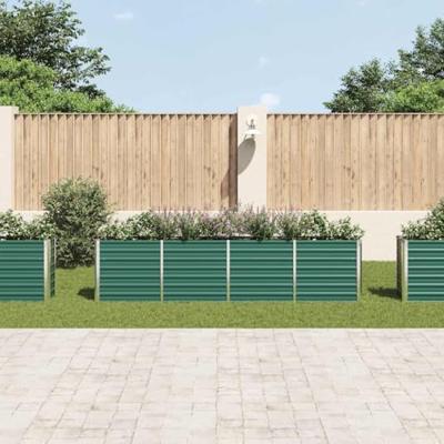 VidaXL Plantenbak verhoogd 320x40x77 cm gegalvaniseerd staal groen VidaXL Plantenbak verhoogd 320x40x77 cm gegalvaniseerd staal groen