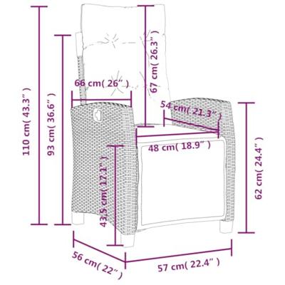 Tuinstoelen 2 st verstelbaar voetensteun poly rattan beige mix - thumbnail