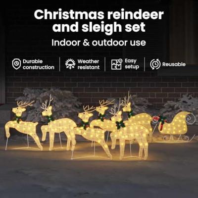 VidaXL Led rendieren 7 pcs goud stof