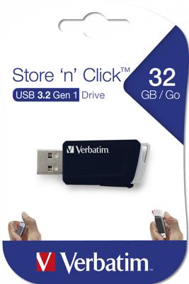 Verbatim V Store N CLICK USB-stick 32 GB Zwart 49307 USB-A 3.2 Gen 1 Verbatim V Store N CLICK USB-stick 32 GB Zwart 49307 USB-A 3.2 Gen 1
