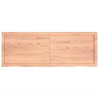 Tafelblad 140x50x6 cm behandeld massief eikenhout lichtbruin - thumbnail