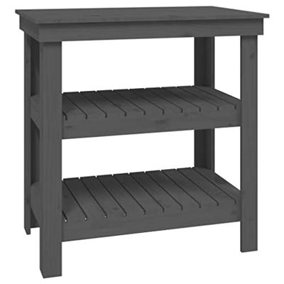 VidaXL Werkbank 78,5x50x80 cm massief grenenhout grijs VidaXL Werkbank 78,5x50x80 cm massief grenenhout grijs