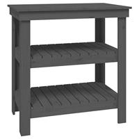 VidaXL Werkbank 78,5x50x80 cm massief grenenhout grijs - thumbnail