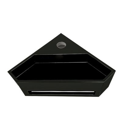 Wiesbaden Hoekfontein Julia 35x35x20 cm Solid Surface Mat Zwart Wiesbaden Hoekfontein Julia 35x35x20 cm Solid Surface Mat Zwart