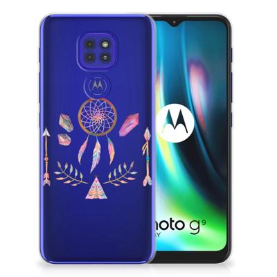Motorola Moto G9 Play | E7 Plus Telefoonhoesje met Naam Boho Dreamcatcher Motorola Moto G9 Play | E7 Plus Telefoonhoesje met Naam Boho Dreamcatcher