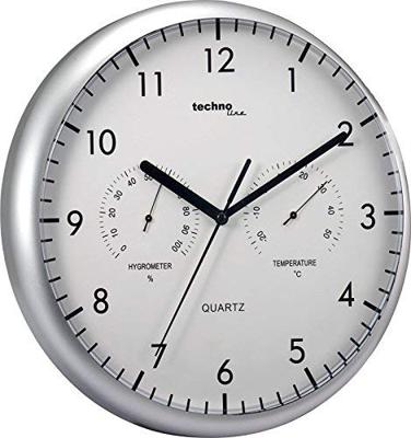 Techno Line WT 650 Wandklok Kwarts 26 cm Zilver