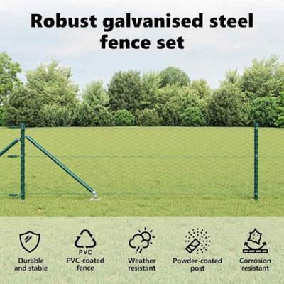 VidaXL Afrasteringspaal groen 25 x 0,8 m (36 mm gaas) staal en pvc VidaXL Afrasteringspaal groen 25 x 0,8 m (36 mm gaas) staal en pvc