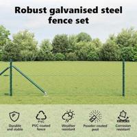 VidaXL Afrasteringspaal groen 25 x 0,8 m (36 mm gaas) staal en pvc - thumbnail