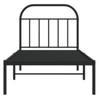 Bedframe met hoofdbord metaal zwart 90x200 cm - thumbnail