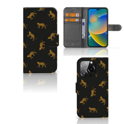 Telefoonhoesje | Met pasjeshouder | voor iPhone 14 Pro Leopards