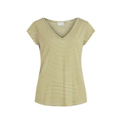 VILA gestreept T-shirt VISCOOP groen VILA gestreept T-shirt VISCOOP groen