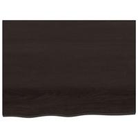 Tafelblad 80x60x2 cm behandeld massief eikenhout donkergrijs - thumbnail