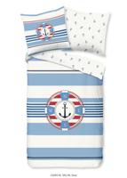 Pure Dekbedovertrek "redingsboei en anker in nautische stijl" - Blauw - (135x200 cm) - Microfiber - thumbnail