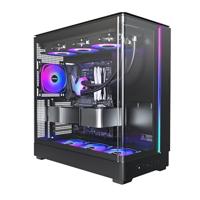 Montech king 45 pro midi tower behuizing (zwart | 2x usb-a | 1x usb-c | rgb | window) - thumbnail