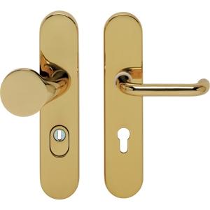 Intersteel Veiligheidsbeslag SKG3 ovaal kerntrekbeveiliging profielcilincergat 72mm messing ongelakt voordeurbeslag Intersteel Veiligheidsbeslag SKG3 ovaal kerntrekbeveiliging profielcilincergat 72mm messing ongelakt voordeurbeslag