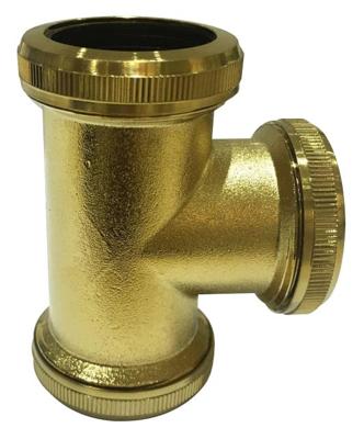 Wiesbaden Koppel T Stuk 32 mm tbv Vloerbuis Geborsteld Messing Goud