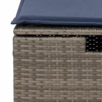 2-delige Loungeset met kussens poly rattan acacia grijs - thumbnail