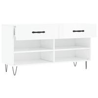 Schoenenbank 102x35x55 cm bewerkt hout hoogglans wit - thumbnail