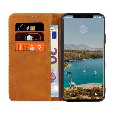 Casecentive Leren Wallet case iPhone 11 tan