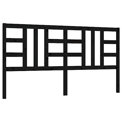 Hoofdbord 206x4x100 cm massief grenenhout zwart