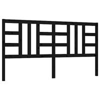 Hoofdbord 206x4x100 cm massief grenenhout zwart - thumbnail