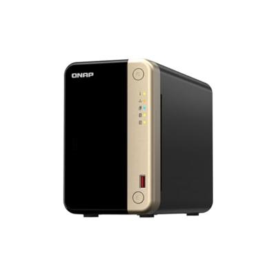 QNAP TS-264 NAS Tower Intel® Celeron® N5095 8 GB 0 TB QNAP QTS Zwart, Goud