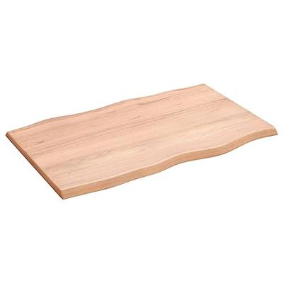Tafelblad natuurlijke rand 80x50x2 cm eikenhout lichtbruin