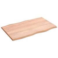 Tafelblad natuurlijke rand 80x50x2 cm eikenhout lichtbruin - thumbnail