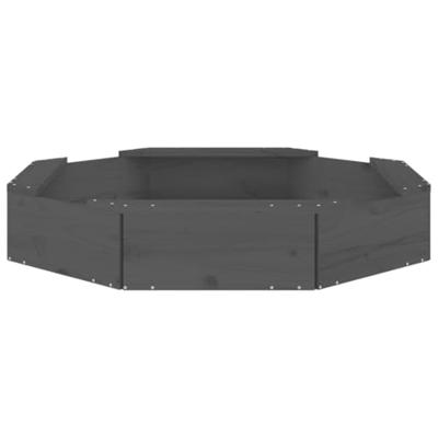 VidaXL Zandbak met bankjes achthoekig massief grenenhout grijs