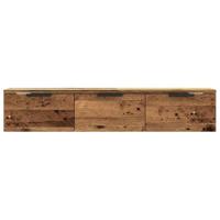 Wandkast 102x30x20 cm bewerkt hout oud houtkleurig - thumbnail