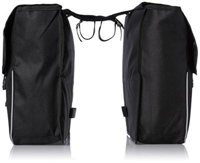 Dresco dubbele fietstas Basic Shopper 26 liter nylon donkergrijs