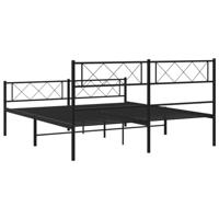 Bedframe met hoofd- en voeteneinde metaal zwart 140x190 cm - thumbnail