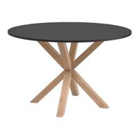 Kave Home Ronde Eettafel 'Argo' 120cm, kleur Zwart/Naturel - thumbnail