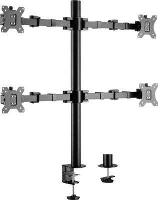 SpeaKa Professional SP-MM-540 Monitorbeugel Aantal monteerbare displays: 4 Display(s) 43,2 cm (17) - 81,3 cm (32) Zwart Draaibaar, In hoogte verstelbaar,