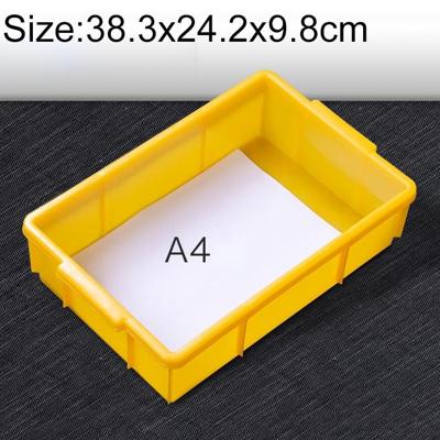 Dik multifunctioneel materiaal doos gloednieuwe platte kunststof onderdelen vak gereedschapskist grootte: 38 3 cm x 24 2 cm x 9 8 cm (geel)